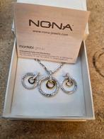 Set van halsketting en oorbellen van 925 zilver, Handtassen en Accessoires, Oorbellen, Zilver, Zilver