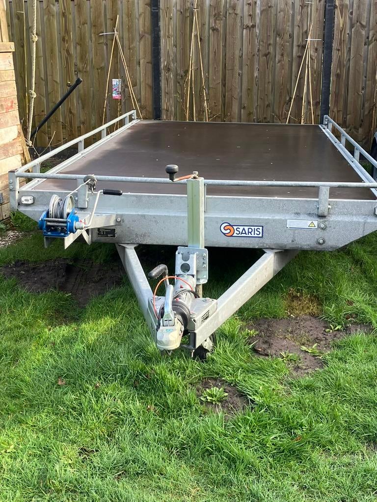 Saris autoambulance autotrailer plateauwagen nieuwstaat !, Auto diversen, Aanhangers en Bagagewagens, Ophalen, Zo goed als nieuw