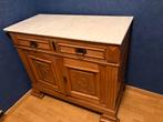 Buffet en chêne massif avec plateau en marbre Excellent état, Enlèvement, Comme neuf, Chêne