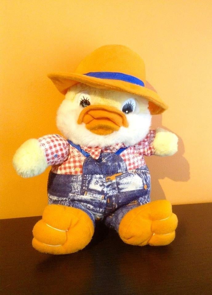 Muzikaal eendenpluche 25cm, Kinderen en Baby's, Ophalen of Verzenden, Zo goed als nieuw, Eend