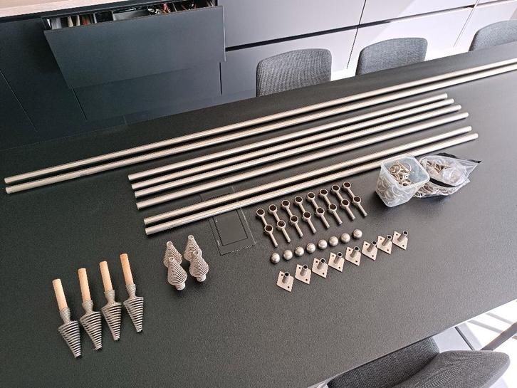 tringles à rideaux double, Maison & Meubles, Ameublement | Rideaux & Stores à lamelles, Utilisé, Gris, Enlèvement