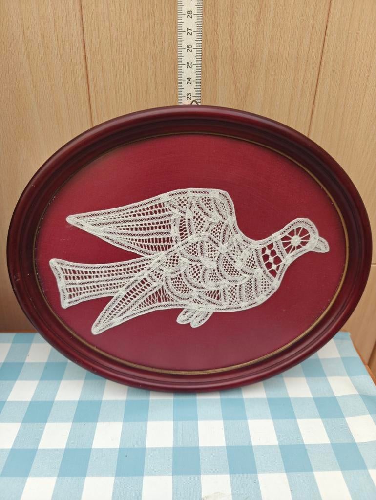 Kanten handwerk ingelijst, Ophalen, Ingelijst