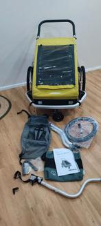 Croozer fietskar Kid Lemon green 2 voor 2 kinderen 👌, Fietsen en Brommers, Gebruikt, Opvouwbaar, Croozer, Kinderkar