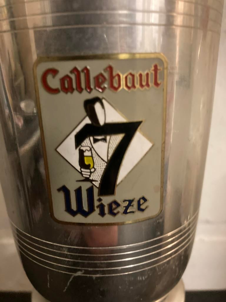 Wieze Callebaut 7 emaille plaatje op beker, Enlèvement ou Envoi, Comme neuf