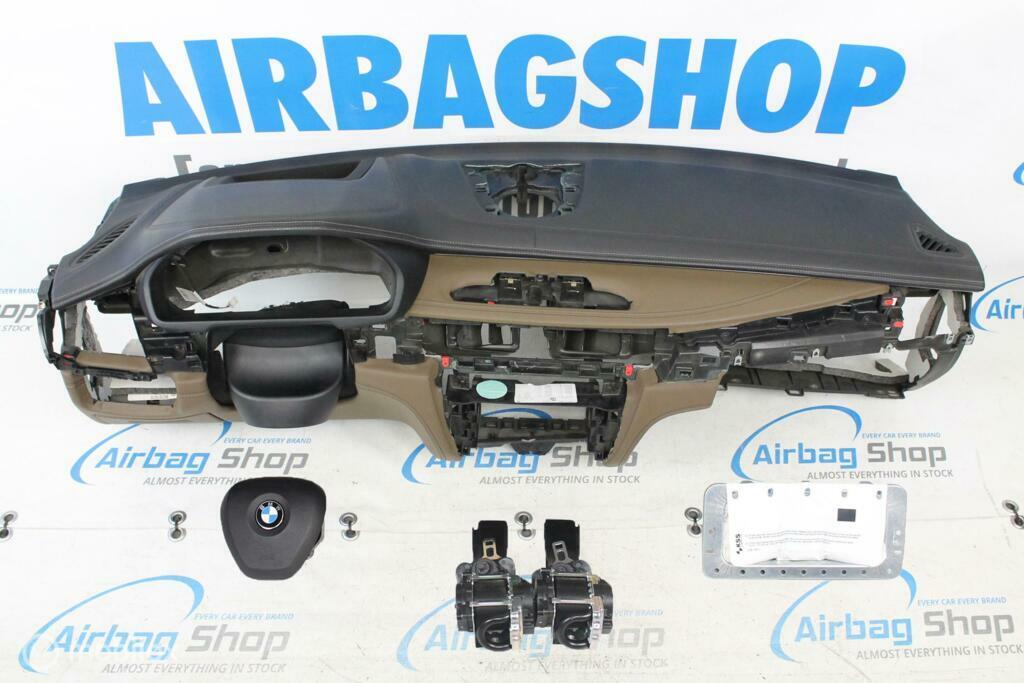 Airbag kit Tableau de bord noir/brun HUD couture BMW X5 F15, Enlèvement ou Envoi, Utilisé