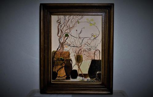 Dried flower painting, signed by joky kamo, Antiquités & Art, Art | Peinture | Moderne, Enlèvement