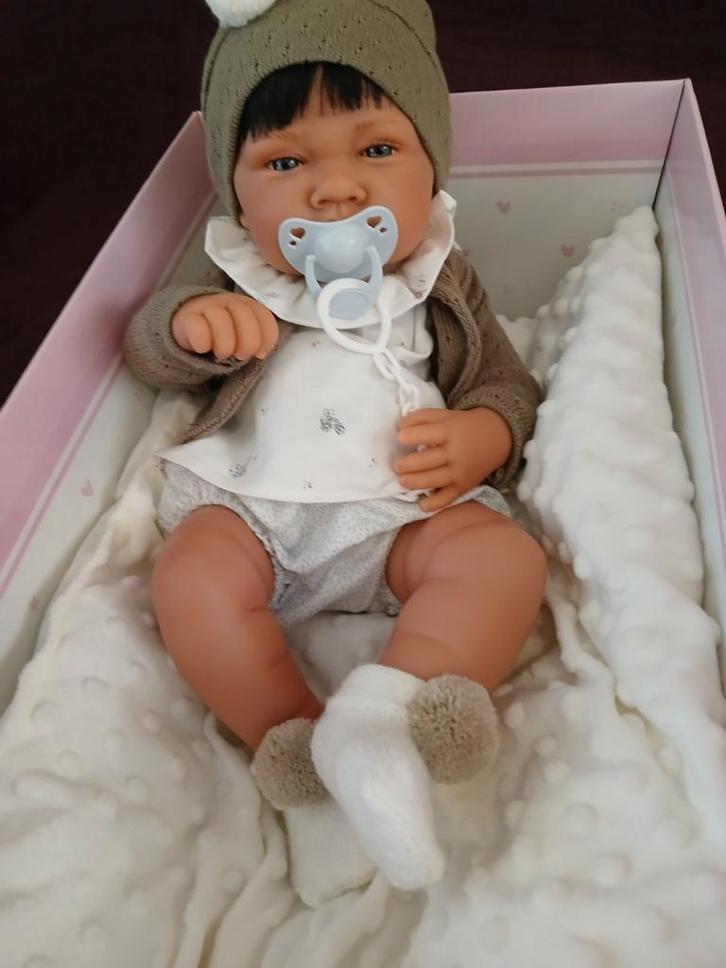 Reborn baby pop Antonio Juan, Verzamelen, Poppen, Babypop, Ophalen