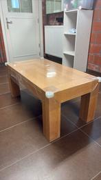 Massief eiken salontafel, Ophalen, Gebruikt, 100 tot 150 cm, Eikenhout