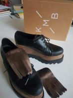zwarte plateauschoenen KMB met accessoire in bronskleur, Ophalen, Zwart, Overige typen, Zo goed als nieuw