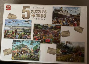5 puzzels van 1000 stuks beschikbaar voor biedingen