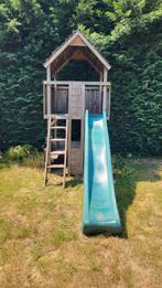 Speelhuis met glijbaan van Tuinhout Neerkant, Kinderen en Baby's, Speelgoed | Buiten | Speelhuisjes, Ophalen, Gebruikt