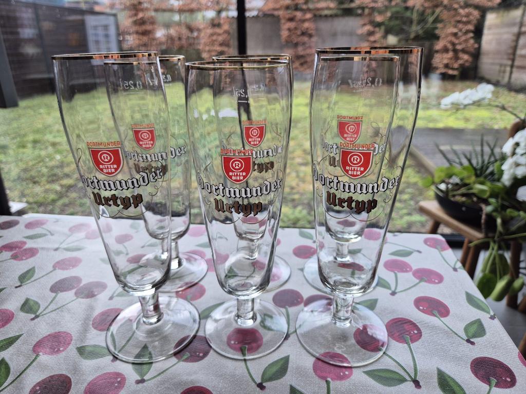 6 bierglazen: dortmunter urtyp, Ophalen of Verzenden, Gebruikt, Overige typen