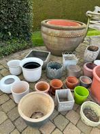 Set bloempotten en grote pot voor plant, Jardin & Terrasse, Pots de fleurs, Enlèvement, Utilisé