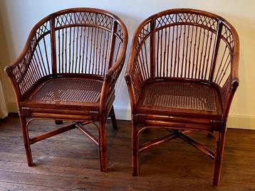 2 vintage Brighton Pavilion bamboe rotan fauteuils jaren '60 beschikbaar voor biedingen