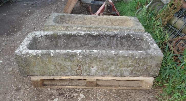 oude arduinen trog troggen drinkbak voederbak plantenbak, Antiek en Kunst, Curiosa en Brocante, Ophalen