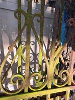 portails anciens en fer forgé 2 ailes + 2 poteaux, Jardin & Terrasse, Clôtures de jardin, Enlèvement, Utilisé, Fer, Clôture ornementale