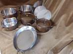 Set casseroles cuivre inox, Huis en Inrichting, Keuken | Potten en Pannen, Ophalen, Gebruikt, Overige materialen, Pannenset
