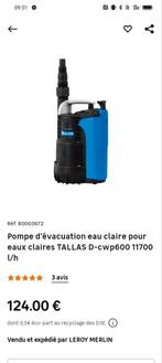 Pompe d'évacuation eau claire pour eaux claires, Enlèvement, Neuf