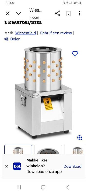 Kwartel duiven plukmachine