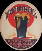 Tonnebier Brouwerij Marcel Malfait in karton., Verzamelen, Merken en Reclamevoorwerpen, Reclamebord, Gebruikt, Ophalen of Verzenden