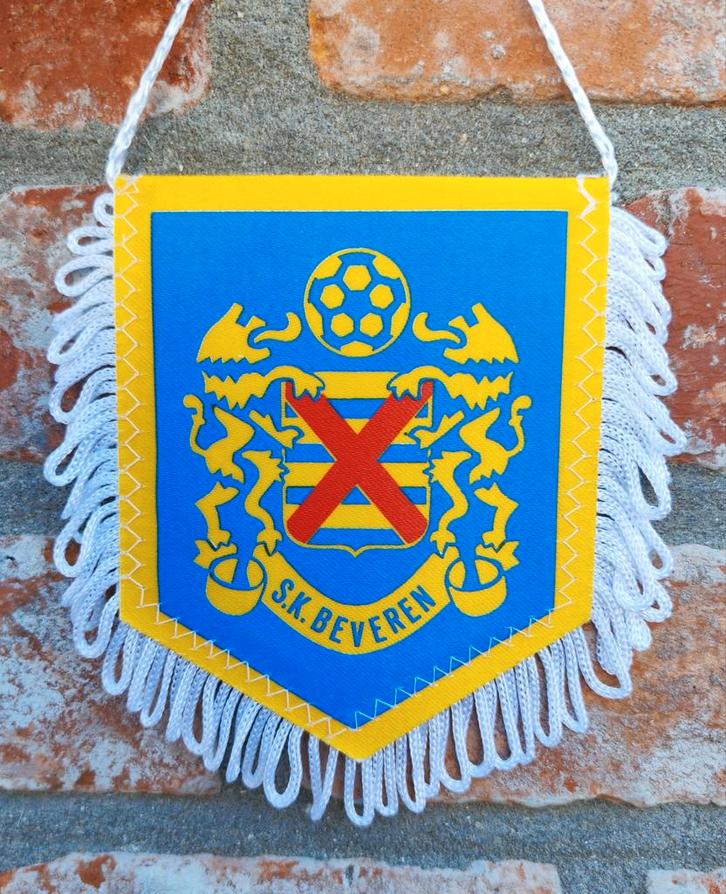 SK Beveren 1990s oud logo prachtig zeldzaam vintage vaantje, Diversen, Vlaggen en Wimpels, Zo goed als nieuw, Ophalen of Verzenden