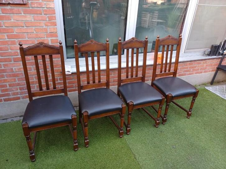 4 stoelen, Huis en Inrichting, Stoelen, Zo goed als nieuw, Vier, Hout, Bruin, Ophalen
