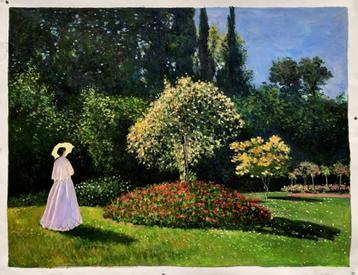 Monet: vrouw in de tuin, olieverfreplica beschikbaar voor biedingen
