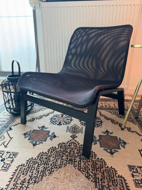 IKEA loungestoel met mesh zitting (zwart), Huis en Inrichting, Stoelen, Zo goed als nieuw, Hout, Zwart, Ophalen