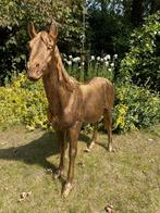 (Tuin)Beeld Paard, goud, tuin, gazon, manege, 100cm, Ophalen, Nieuw, Kunststof, Dierenbeeld