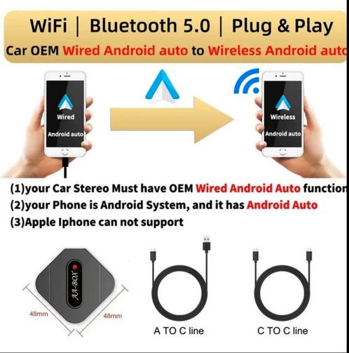 Android Auto draadloze adapter/dongle, Autos : Divers, Carkits, Neuf, Enlèvement