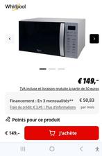 Micro-ondes, grill, WHIRLPOOL, Neuf, 30 Litres
