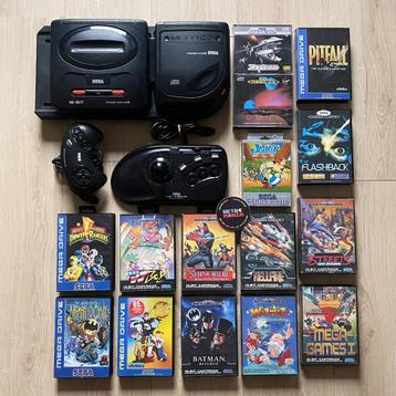 Console Sega Megadrive II + Mega CD II + Jeux  disponible aux enchères