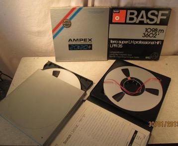4 Metalen Bandrecorder Tapes - BASF en Ampex beschikbaar voor biedingen