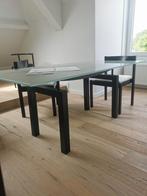 Table salle à manger 6 personnes, plateau en verre fumé, Enlèvement ou Envoi, Comme neuf, Verre