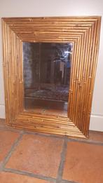 Vintage rechthoekige spiegel bamboe, Ophalen of Verzenden