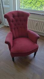 Vintage rode/bordeaux fauteuil, Huis en Inrichting, Ophalen, Hout, Gebruikt, Vintage
