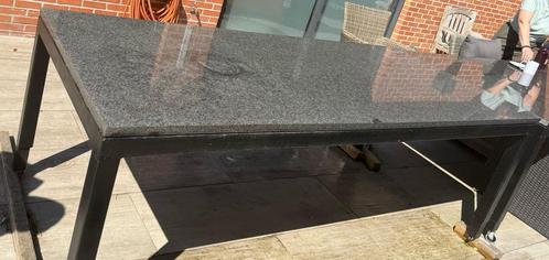 Tuintafel metalen onderstel met graniet blad, Tuin en Terras, Tuintafels, Zo goed als nieuw, Rechthoekig, Overige materialen, Ophalen