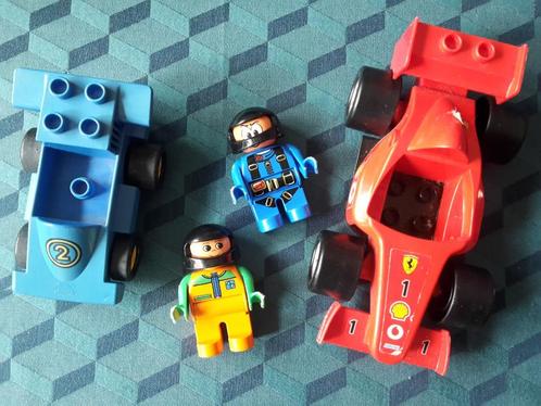 2 Oude Duplo racewagentjes met ventjes bij, gebruikte staat, Kinderen en Baby's, Speelgoed | Duplo en Lego, Gebruikt, Duplo, Losse stenen