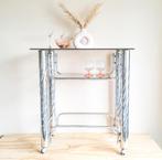 Prachtige vintage barcart met rookglas bovenblad!, Huis en Inrichting, Ophalen, Zo goed als nieuw