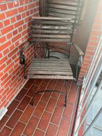 set van 2 smeedijzeren tuinstoelen, Tuin en Terras, Ophalen, Gebruikt, Metaal, Inklapbaar