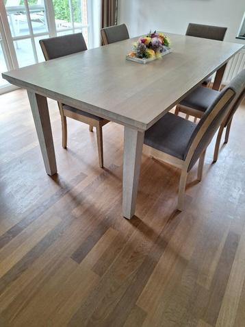 Landelijke tafel vergrijsde eik, 150 à 200 cm, Cinq personnes ou plus, Landelijk, Enlèvement
