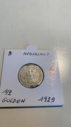 Nederland 1/2 gulden 1929 zilver, Timbres & Monnaies, Monnaies | Pays-Bas, Enlèvement ou Envoi, Argent
