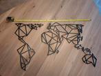 Metalen wanddecoratie wereldkaart, Ophalen, Zo goed als nieuw