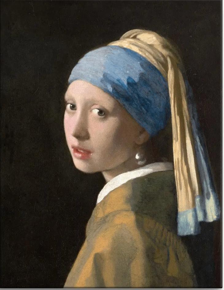 Canvas ‘Het meisje met de parel’, Ophalen, 75 tot 100 cm, 75 cm of meer, Print