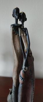 Houten beeld koppel Masai 27x8cm, Ophalen of Verzenden