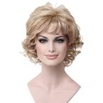 Moderne pruik kort krullend haar blondmix kleur H16-613, Handtassen en Accessoires, Uiterlijk | Haarverzorging, Verzenden, Nieuw