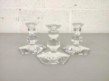 3 Val Saint Lambert kandelaars model Galatée beschikbaar voor biedingen