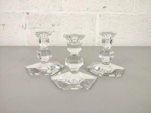 3 Val Saint Lambert kandelaars model Galatée, Antiek en Kunst, Antiek | Glaswerk en Kristal, Ophalen of Verzenden