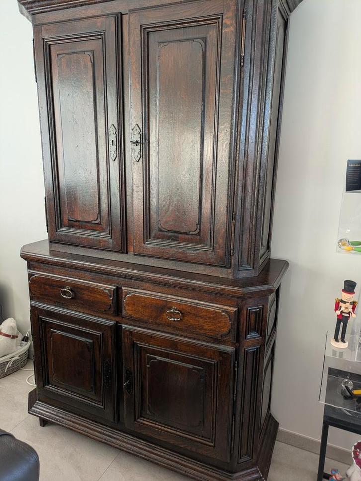 Buffet ancien en bois massif avec armoire murale, Antiquités & Art, Antiquités | Meubles | Armoires, Enlèvement