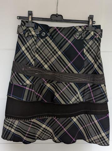 Geruite damesrok, Enlèvement ou Envoi, Taille 42/44 (L), Noir, Longueur genou